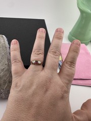 15k Gold Antique 5 Stone Ring Victorian Opal Pink Stones English Hallmarked 1864