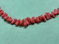 Vintage Natural Orange Red Mediterranean Coral Branch Bead Necklace 18” 30g