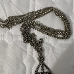 Vintage Sailing Ship Necklace Silver Tone Nautical Pendant 60s 70s