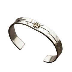 Extremely Popular, Best-Selling Silver 925 Gold Plated Eagle Sunburst Bangle