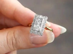 Art Deco Style 2CT Round Lab Created Diamond Cocktail Wedding 14K Gold FN Ring