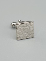 Vintage Anson Men’s Brushed Finish Bullet Back Silver Tone Cufflinks