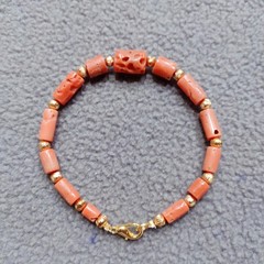 Italy Coral Bracelet 100% Natural Coral Handmade Bracelet Coral Gemstone Jewelry