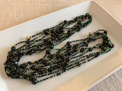 Vintage Multi-Strand Endless Seed Bead Necklace, Hand-Strung, Boho Layered Style