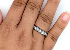 Art Deco Diamond Eternity Wedding Band Ring 1.50ct Platinum Antique 1930s
