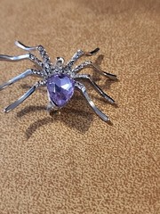 Alloy Purple Spider Rhinestones Brooch Pin Pendant