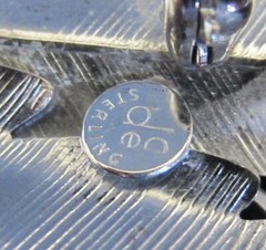 DeCurtis Sterling Silver Brooch & Earrings in original case, Vintage 1940-1950s