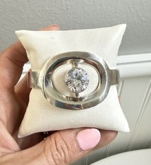 Vintage ALICIA TD-27 Signed TAXCO Mexico 950 Silver Modern Chunky Bracelet 73g