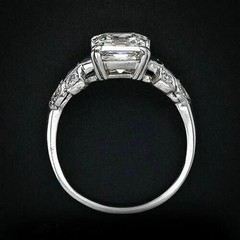 2Ct Art Deco Vintage Style Lab Created Diamond Engagement 14K White Gold FN Ring