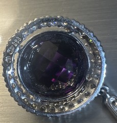 NWOT Pendant 925 Silver Stamped CZ’s Natural Amethyst Design Piece Dazzling!