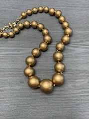 Vintage Carol Lee Faux Pearl Necklace golden graduated 18 inches