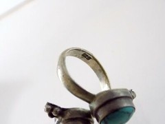Sterling Silver Double Turquoise Bypass Wrap Ring 925 6.4 Grams Size 6