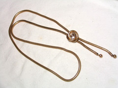 ..Vintage 12K Gold Filled, Rock Crystal Quartz Pool Of Light Ball Slide Necklace