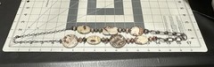 Chunky Stone Link Necklace Earth Tone Dark Silver Stone Chain Link 34 “
