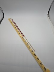 Vintage Red Glass & Faux Pearl Necklace Gold Tone 15.5 Inches