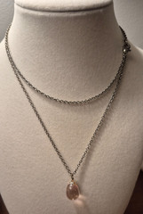Unique, glass tear drop vintage long necklace