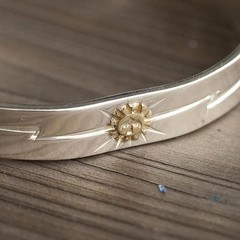 Extremely Popular, Best-Selling Silver 925 Gold Plated Eagle Sunburst Bangle
