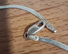 Vtg 925 Italy Sterling Silver 2.5 mm Herringbone 30″ Necklace opera length