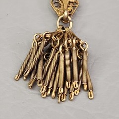 Vintage Eagle Brooch Gold Filled Filigree Tassel C Clasp Artisan Antique 3.5″
