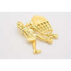 Danecraft Vintage Mother’s Day Pin Brooch Mom On Go Baby Shopping Cart NOS BinA9