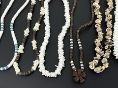 Vintage Y2K 90s Puka Shell Heishi Necklace Lot (10) Surfer Hawaiian Summer Beach