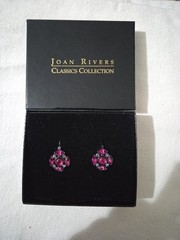 Joan Rivers Classics Collection Maltese Cross Leverback Earrings Fuchsia Pink…