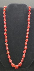 Vtg Chinese Export Sterling Silver Carnelian Necklace
