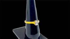 14k Gold Plated Diamond Ring, Natural Rose Cut Diamond 925 Sterling Silver Ring