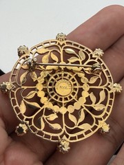 Vintage Accessocraft NYC Gold Silver Tone Faux Pearl Cluster Brooch Pendant