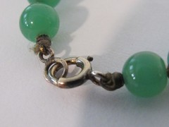 Vintage GRADUATED CHRYSOPRASE Hand Knotted BEAD 15″ Choker Collar Necklace C8