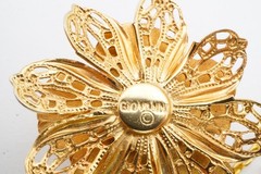 Vintage Giovanni Necklace Gold Tone Rose Flower 15″