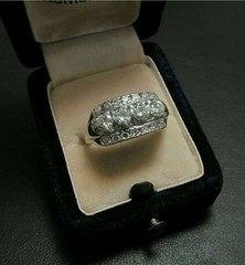 2.0Ct OEC Lab-Created Diamond Multi-Row Wide Band Art Deco Style Ring 925 Silver