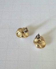 Vintage 80’s NOS Gold Tone Faux Pearl Pierced Stud Earrings Made in USA New