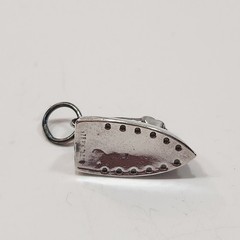 Vintage Solid Sterling Silver 3D Iron Charm