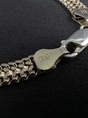 925 Italy Two-Tone Wide Double Curb Link Necklace 18” 18.45g 5.7mm