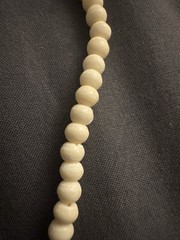 Vintage Cream Bead Necklace 16.5” Possibly Bone Natural Material Screw Clasp