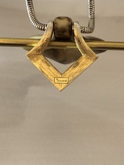 Vintage 1960’s Trifari Signed Gold Plated Lucite Pendant Necklace