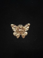 Vintage Brass Stamping Art Nouveau Design 22K Gold Plated for Jewelry/Crafting
