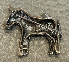 ANNA SUI Zebra Enamel Rhinestone Designer Couture Pendant Brooch Vintage 90’s