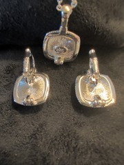 Joan Rivers Interchangeable Pierced Earrings and Necklace Silver Set