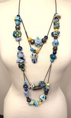 One of A Kind Chloé Paris Signed Runway Ceramic Art Statement Necklace