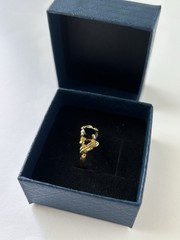 Vintage Black Cubic Zirconia Ring Gold Plated Womens Size 6.5