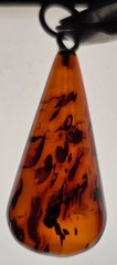 Vintage Brown Natural Amber Pendant from Latvia, Teardrop Shaped