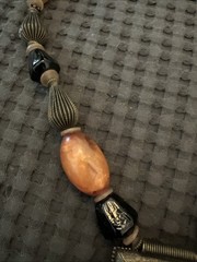 Vintage Anthony Alexander 5” Pendant Brown & Black Beaded Statement Necklace