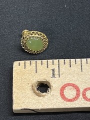 Art Deco Pair Of Sterling Silver Gold Wash Green Rhinestone Screw Back Earrings