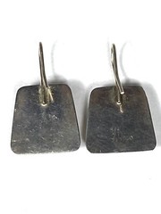 925 ATI Mexico Earrings Sterling Silver Black Onyx Art Deco Vintage 8.15g