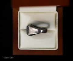 Vintage Sterling Silver Black Onyx Intaglio Roman Solider Ring SZ 8.5