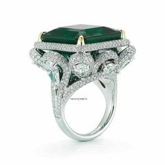 4Ct Emerald Cut Lab Created Diamond Wedding Anniversary 14K White Gold FN Ring