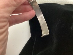 Vintage Nickel Silver Small Blossom Bangle Bracelet made in Italy 6.25”