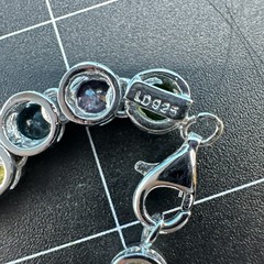 Vintage Suzanne Somers MultiColor Bezel 925 Silver Bracelet 7.5in/Necklace 18in